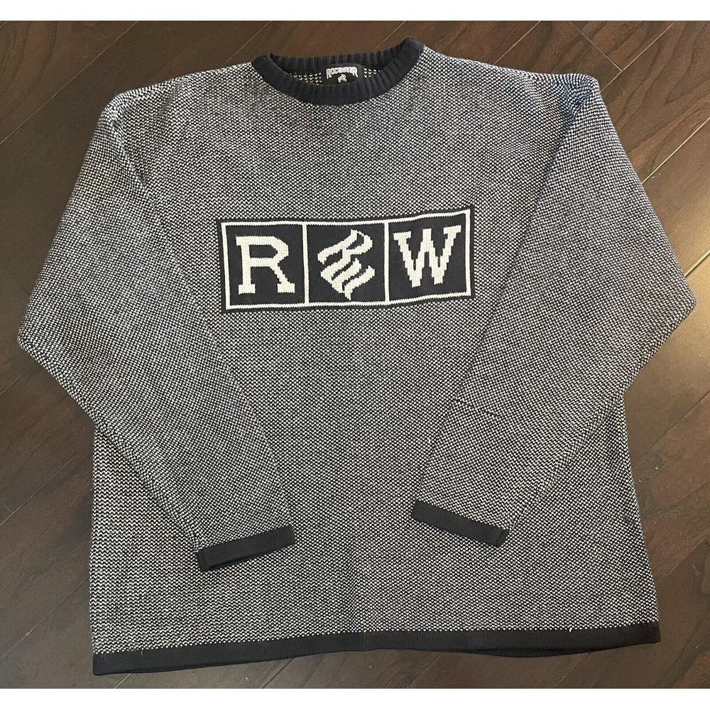 Vintage Rocawear Sweater Mens XL Gray Embroidered Y2K Rap Hip Hop